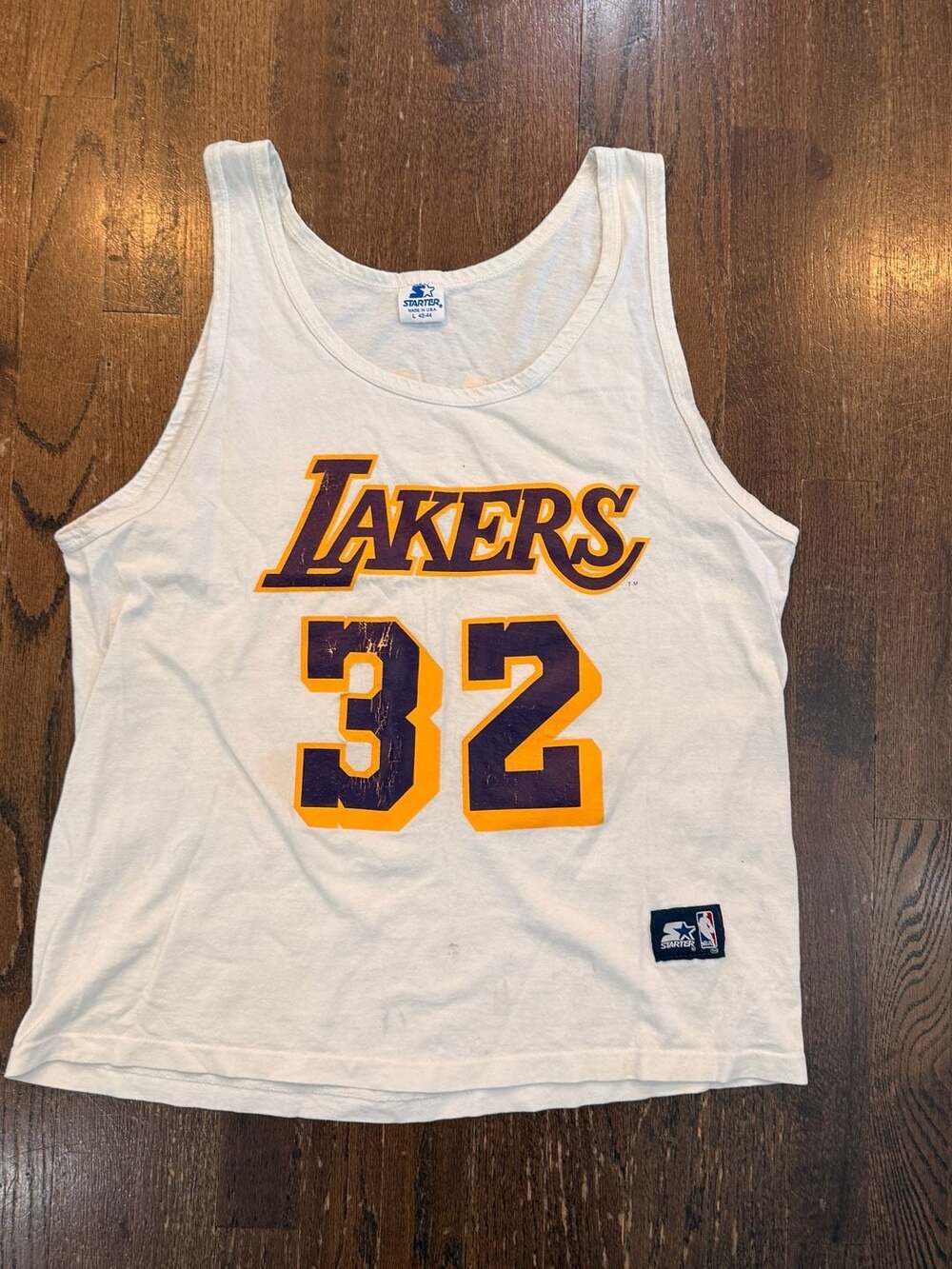 Los Angeles Lakers White Tank Top Jersey - #32